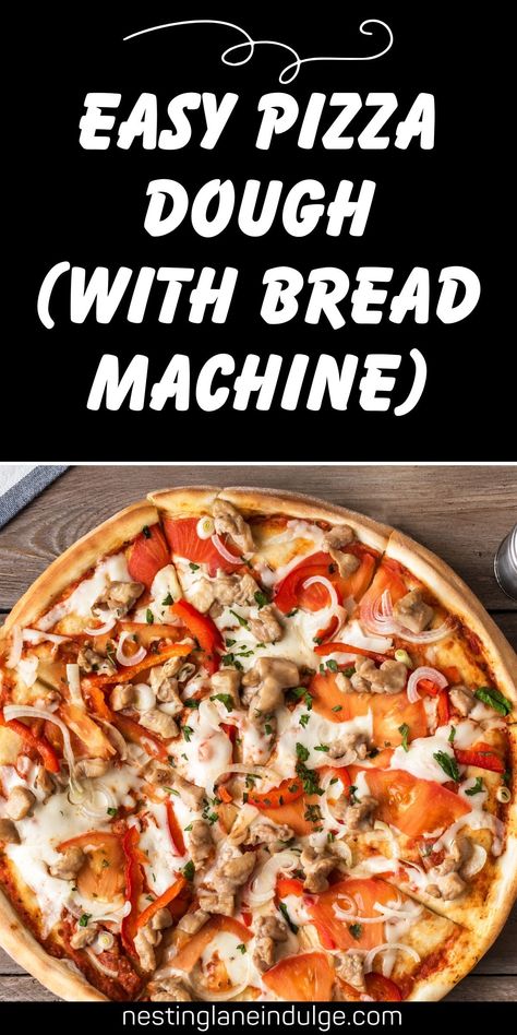 Make homemade pizza nights a breeze with this Easy Pizza Dough recipe using a bread machine! With simple ingredients like yeast, flour, salt, sugar, olive oil, and water, this recipe guarantees a delicious and versatile dough perfect for any toppings you love. Just add the ingredients to your bread machine, let it do the work, and you'll have a perfect pizza base in no time. Follow the tips for the best results, like pre-baking the crust for extra crispiness. Ready to enjoy homemade pizza? 00 Flour Pizza Dough Bread Machine, Bread Machine Pizza Crust, Bread Maker Pizza Dough Recipe, Pizza Dough In Bread Machine, Pizza Dough Instant Yeast, Pizza Dough Recipe Bread Machine, Bread Machine Pizza Dough Recipe, Bread Maker Pizza Dough, Pizza Dough Bread Machine