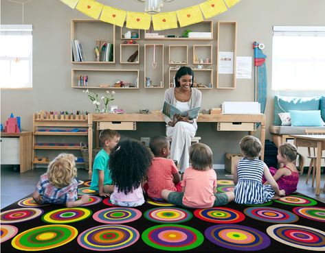 Small Classroom, Wall Toys, Classroom Rugs, Rug For Kids Room, Black Rugs, Rings Colorful, Hall Carpet, Classroom Rug, Painting Carpet