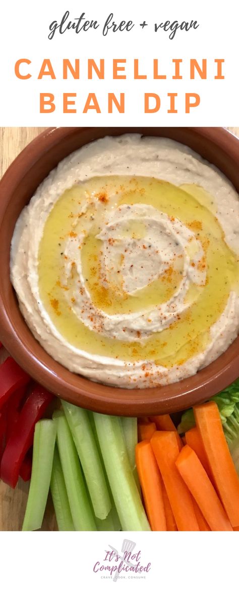 Cannellini Bean Dip - It's Not Complicated Recipes Cannellini Bean Dip, Cannellini Beans Recipes, Vegetarian Dip, Complicated Recipes, Cannellini Bean, Bean Dip Recipes, Bean Dip, Cannellini Beans, Recipes Vegan