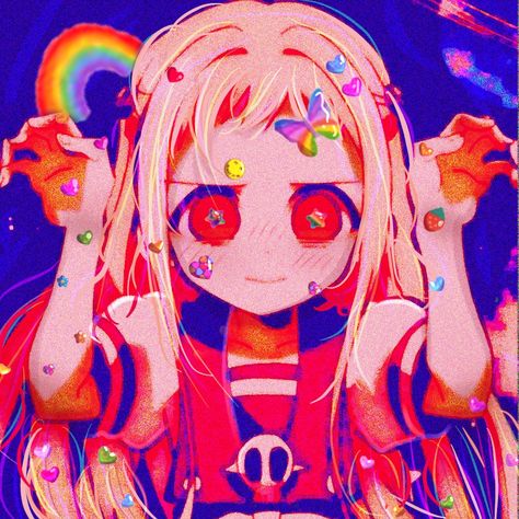 Yashiro-nene, yashiro, tbhk, anime, kidcore, kid-core, glitchcore, glitch-core, pfp, profile picture  and more Rainbow Anime Pfp, Anime Core Pfp, Indie Anime Pfp, 2020 Pfp, Rainbow Pfp, Kidcore Anime, Tbhk Anime, Kidcore Pfp, Pfp Maker