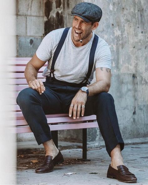 20s Fashion Men, 50s Outfits Men, Mens Suspenders Outfit, 1920 Mens Fashion, 50s Fashion Men, 50s Men, 50s Mens Fashion, Estilo Charleston, Suspenders Men Fashion