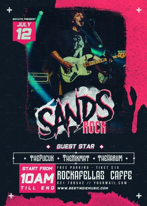 Rock Show Flyer, Rock Band Concert Poster, Concert Poster Design Ideas, Rock Music Festival Poster, Rock Concert Poster Design, Concert Flyer Design Inspiration, Concert Design Poster, Band Flyer Design, Music Concert Poster Design