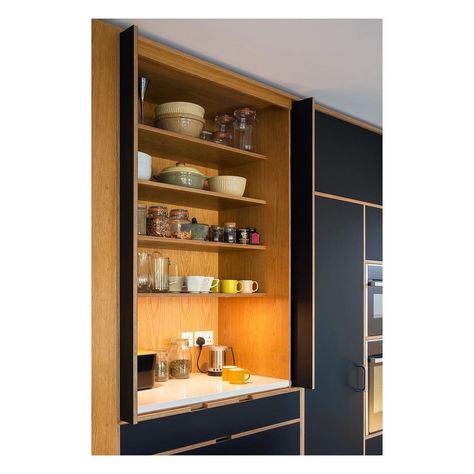 Uncommon Projects Ltd’s Instagram post: “Always a fun option, we love creating these pocket door larders, a hidden corner perfect to store or display, prep or organise. Here,…” Pocket Door Larder, Uncommon Projects, Wren Corner Larder Unit, Pocket Door, Pocket Doors, Bathroom Medicine Cabinet, Our Love, Instagram Post, Instagram Posts