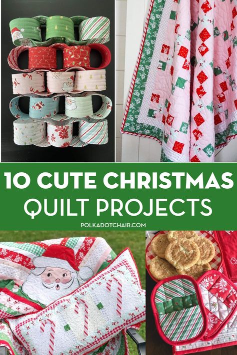 More than 10 adorable Christmas quilt projects Cute things to make for Christmas Christmas Quilt Projects, Things To Make For Christmas, Diy Christmas Quilt, Cute Things To Make, Quilted Christmas Gifts, Hot Pads Tutorial, Christmas Quilting Projects, The Santa Claus, Quilted Projects