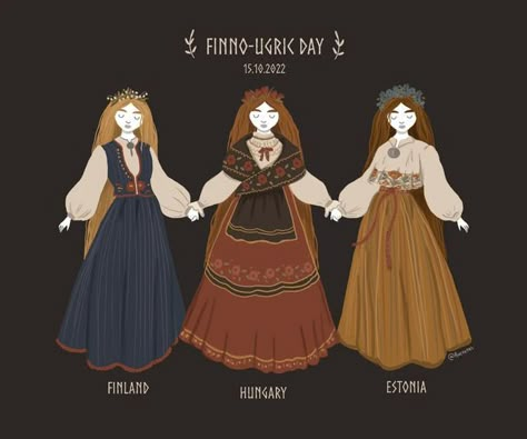 Finland Clothing, Finland Culture, Komi Republic, Folk Dresses, Mythology Art, Unique Nature, Interesting Information, Wide World, Medieval Fantasy