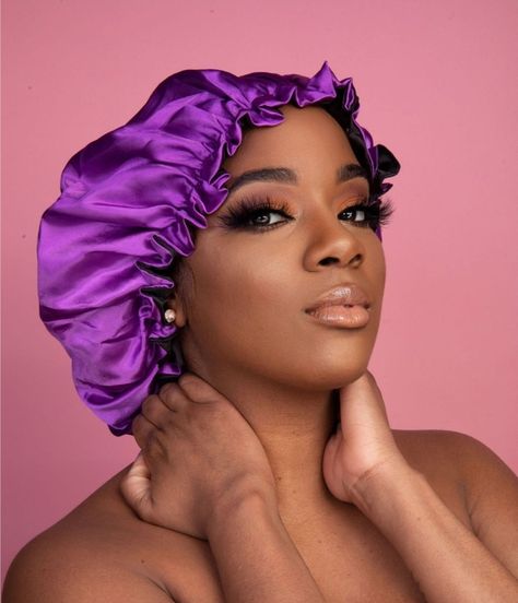 Bonnets, black women, natural hair protection Bonnet Photoshoot, Satin Bonnet Natural Hair, Silk Hair Bonnets, Diy Hair Scrunchies, Silk Bonnet, Satin Bonnet, Tapered Natural Hair, Beauty Photoshoot, Hair Bonnet