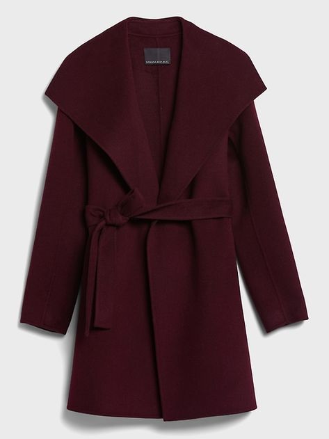 Double-Faced Wrap Coat | Banana Republic Open Market, Sour Cherry, Fall Outfits For Work, Wrap Coat, Fall Coat, Outfit Inspo Fall, Fall Fashion Outfits, Casual Fall Outfits, Fall Outfits Women