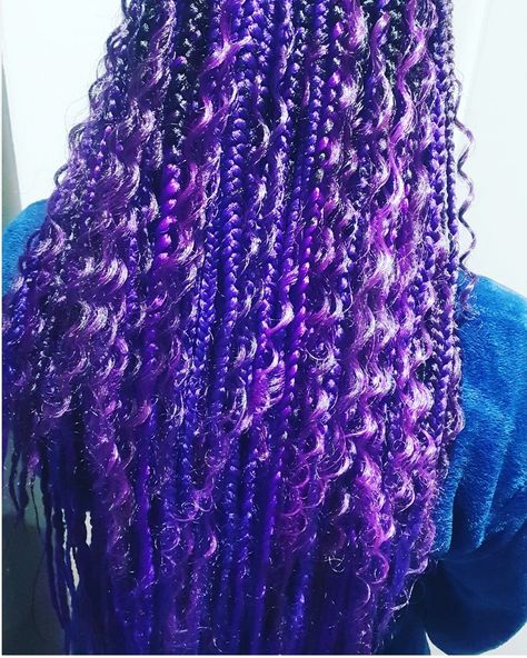 Purple Goddess Braids, Braids Purple, Purple Box Braids, Purple Goddess, Braids Ideas, Clawdeen Wolf, Braided Cornrow Hairstyles, Braid Designs, Cornrow