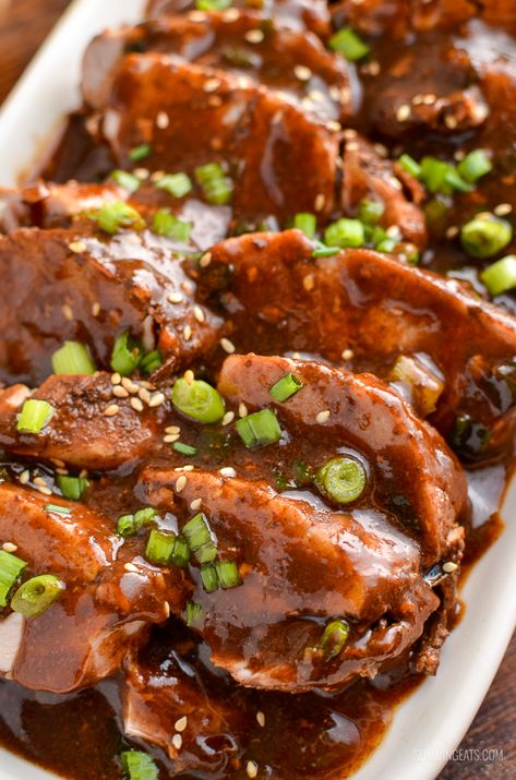 Teriyaki Pork Tenderloin, Slow Cooker Recipes Pork, Slow Cooker Pork Tenderloin, Teriyaki Pork, Slow Cooked Meals, Tenderloin Recipes, Crockpot Pork, Syn Free, Pork Tenderloin Recipes