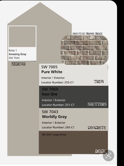 Adding Stone To Brick House Exterior, Painted Exterior Siding, Exterior House Colors With Light Brick, Light Brown Exterior House Colors, Greige Exterior House Colors White Trim, Black Roof House Colors, Beige Exterior House, Tan Brick House Exterior Color Schemes, Horizontal Vinyl Siding