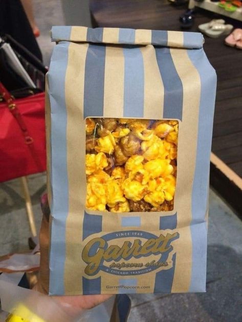 Garrett's Popcorn, Garrets Popcorn, Popcorn Aesthetic, Garrett Popcorn, Popcorn Packaging, Natural Hair Stylists, Fav Food, Popcorn Bags, Ice Cream Parlor