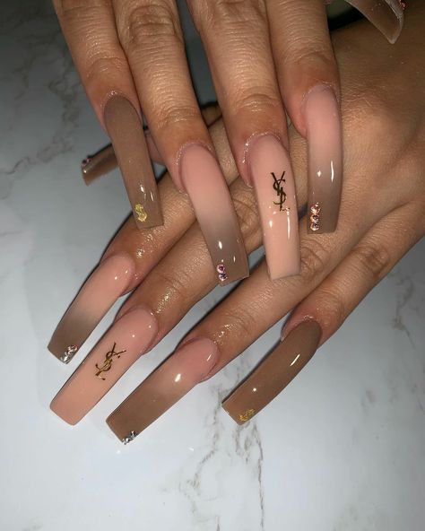 pinterest: @meanet1c ✨🖤💍 Nails Grunge, Brown Acrylic Nails, Slay Queen, Drip Nails, Nagel Tips, Ombre Acrylic Nails, Fall Acrylic Nails, Long Acrylic, Long Square Acrylic Nails