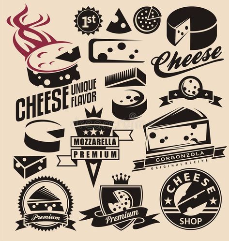 Cheese. Set of cheese emblems, symbols, logo design concepts, badges, signs, ico , #AD, #symbols, #logo, #design, #emblems, #Cheese #ad Cheese Logo Design, Cheese Logo, Creative Typography, Games For Teens, Png Vector, Design Concepts, Floral Illustrations, Creative Logo, Icon Illustration