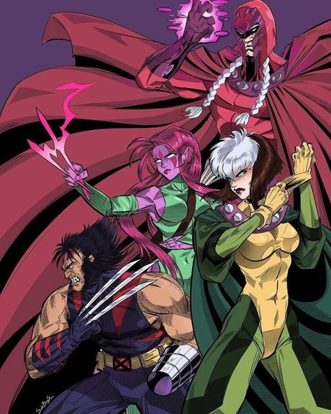 Xmen Age Of Apocalypse, Rogue Magneto, Blink Xmen, Apocalypse Xmen, X Men 97, Age Of Apocalypse, Rogue And Gambit, Marvel Comics Artwork, Marvel Rogue