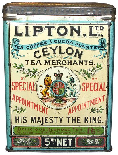 Lipton Tea Tin & Tea and scones on Blue Willow http://www.pinterest.com/pin/109071622200317210/ Tin Box Design, Old Tins, Vintage Tea Rooms, Tea Merchant, Vintage Coffee Tins, Vintage Tea Tins, Tea Vintage, Lipton Tea, Lata Vintage