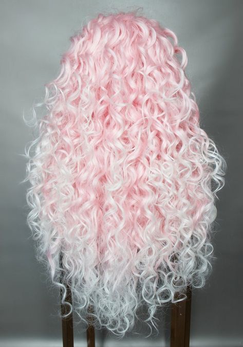 Lace front pink wig pastel wig ombre wig scene wig | Etsy Light Pastel Pink Hair, Pastel Pink Curly Hair, Light Pink Curly Hair, Curly Pink Wig, White And Pink Hair, White Pink Hair, Pastel Hair Ideas, Pink And White Hair, Curly Pink Hair