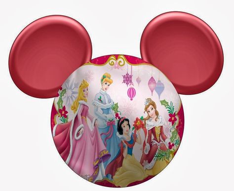 Cute Mickey Head With Disney Princes Speciall Christmas. Free Printables. Christmas Free Printables, Disney Princess Christmas, Princess Christmas, Scrapbook Printables Free, Disney Christmas Decorations, Disney Printables, Disney Cartoon Characters, Mickey Mouse Head, Christmas Alphabet