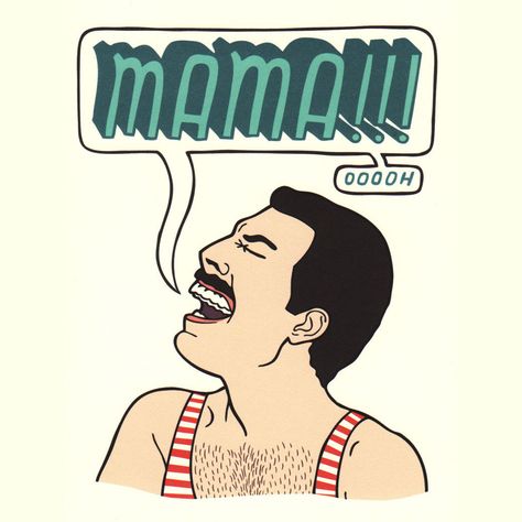 Compendium of Radness. A blog by Diana Moss about fashion, art, design & other cool things. Freddie Mercury Mama, Fred Mercury, Miss Moss, Freddy Mercury, Original Ink Drawing, Fanart Bts, Queen Freddie Mercury, Queen Band, Funny Mother