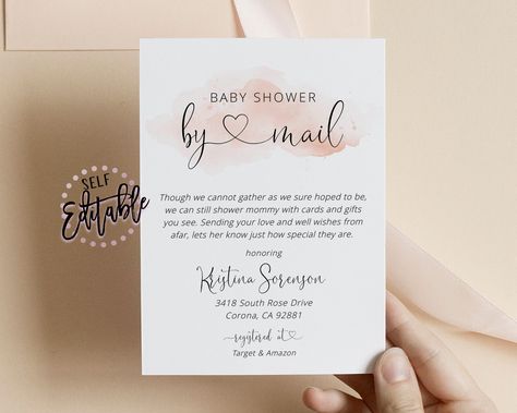 Adoption Shower, Shower By Mail, Animal Baby Shower Invitations, Virtual Girl, Virtual Baby Shower, Rose Blush, Invitation Baby Shower, Baby Shower Winter, Baby Shower Invite