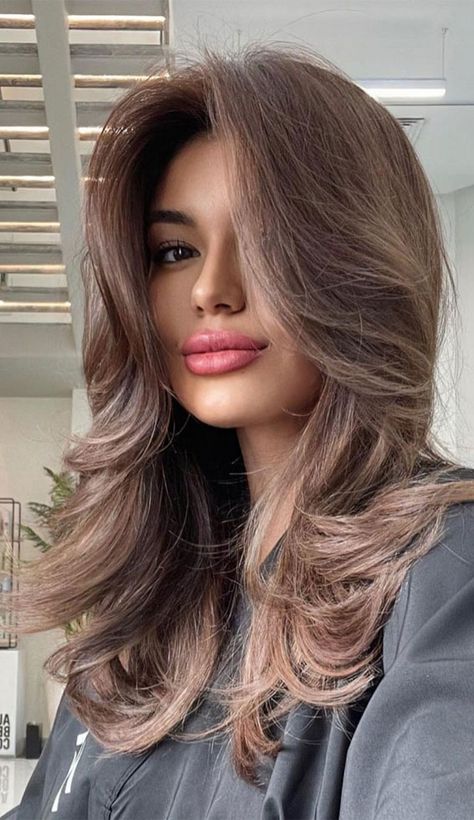 72. Ash Brown Melted To Mocha Shade Brunette hair refers to hair that is dark brown in color. It can range from a light,... Mousy Brown Hair, Blowout Hairstyles, Mousy Brown, Deep Brown Hair, Cool Brown Hair, Mocha Color Hair, Mocha Hair, Brown Hair Color Ideas, Dark Brunette Hair