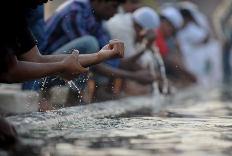 Muslims perform their ablutions in the inner courtyard of the 17th century Jama Masjid mosque in New Delhi, India, before early morning Eid al-Adha prayers on November 7, 2011. Thousands of Indian Muslims crowded in and around the mosque, the largest in India, to attend prayers in the first morning of Eid-al Adha or Festival of Sacrifice. India has the second largest population of Muslim followers in the world with over 150 million faithful. (Roberto Schmidt/AFP/Getty Images Wudu Steps, Native American Church, Newcastle University, Vitamins For Kids, Zen Buddhism, Wet Dreams, Alhamdulillah, Islamic Quotes, About Uk