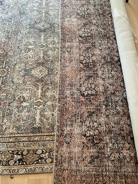 Amber Lewis x Loloi Rugs Review - Jenna Sue Design Blog Amber Lewis Family Room, Loloi Georgie Rug, Loloi Morgan Rug, Loloi Runner Rug, Amber Interiors Rugs, Loloi Rug Living Room, Traditional Area Rugs In Living Room, Billie Rug Living Room, Rugs For Bathroom