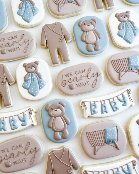 We Can Barely Wait Cookies, We Can Bearly Wait Cookies Decorated, We Can Bearly Wait Baby Shower Cookies, Can Barely Wait Baby Shower Theme, Bearly Wait Cookies, Bearly Wait Baby Shower Cookies, We Can Bearly Wait Cookies, Can Bearly Wait Baby Shower Ideas, We Can Barely Wait Baby Shower Theme