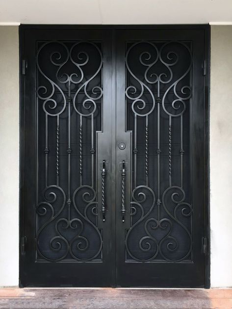 Security Door Design, Wrought Iron Security Doors, Iron Security Doors, Wrought Iron Front Door, Steel Security Doors, Iron Front Door, Iron Entry Doors, Metal Doors Design, Steel Door Design