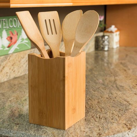 Bamboo Kitchen Utensils, Utensil Caddy, Bamboo Utensils, Dorm Accessories, Cutlery Storage, Wooden Kitchen Utensils, Kitchen Tool Set, Utensil Organization, Kitchen Utensil Holder