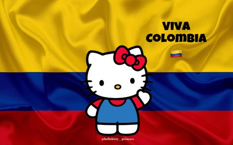 #colombia #flag #proud #latino #kawaii #cute #edit #pinterest #aesthetic #hellokitty #sanrio Colombian Flag Aesthetic, Colombia Aesthetic, Latino Aesthetic, Columbia Country, L Icon, Colombian Flag, Spanish People, Colombia Flag, Spain Flag