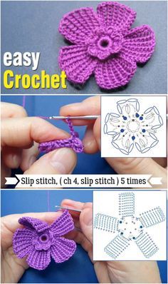 Diy Crochet Flowers Tutorial, Tutorial Knitting, Irish Lace Crochet Pattern, Diy Crochet Flowers, Crochet Potholder Patterns, Tunisian Crochet Patterns, Crochet Flowers Free Pattern, Yarn Flowers, Crochet Mandala Pattern