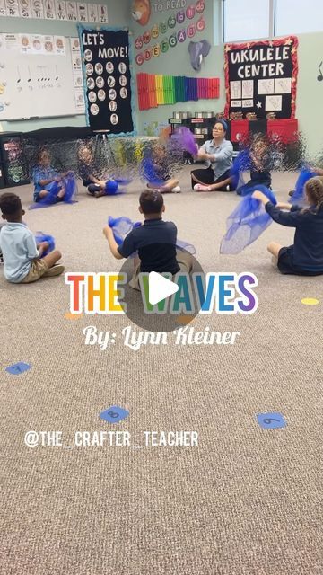 Lena Leon | Elementary Music Class Made Fun on Instagram: "Can you guess one of my favorite props for elementary music class? Scarves are the best! 🏆 ✌🏻🫶🏼   Music: “The Waves” by Lynn Kleiner/ available on Spotify   Note: These are all the movements we do during the whole song😉   Save it for later and share this with your music teacher bestie ✨🫶🏼🎶   #elementarymusicclass  #musicclass  #musicclassroom  #musicteachers  #elementarymusic  #elementarymusicteacher  #musicandmovement  #maestradeprimaria  #musicaymovimiento" Under The Sea Music Activities, Music And Movement Preschool, Preschool Music Theme, Beach Preschool, Beach Theme Preschool, Movement Preschool, Ocean Music, Music Activities For Kids, Ocean Theme Preschool