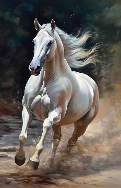 Pics Of Horses, Wild Animal Pictures, Seven Horses Painting, Horse Mosaic, Colorful Horse Art, White Horse Painting, Diamond Art Painting Kits, Abstract Horse Art, Animals In The Wild