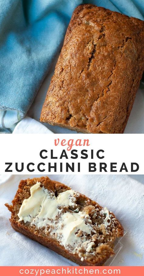 Beginner Baking, Healthy Vegan Dessert, Vegan Zucchini Bread, Peach Kitchen, Vegan Muffins, Vegan Zucchini, Vegan Brunch, Desserts Vegan, Vegan Bread