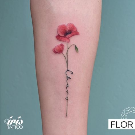 Poppy Tattoo Small Color, Poppy Flower Wrist Tattoo, Poppy Color Tattoo, Color Poppy Tattoo, Poppy Tattoo Color, Amapola Tattoo, Poppy Tattoo Ideas, Watercolor Poppy Tattoo, Poppy Tattoos