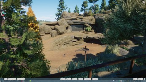 Planet Zoo Habitat, Wolf Habitat, Zoo Boo, Zoo Architecture, Timber Wolf, Paving Stones, Habitat, Mount Rushmore, Steam