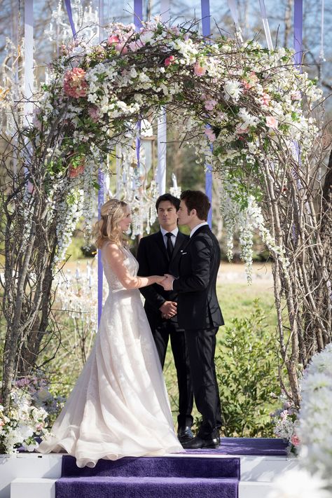 Vampire Diaries: See new photos of Stefan and Caroline's wedding Stefan And Caroline, Vampire Diaries Poster, Vampier Diaries, Candice Accola, The Vampire Diaries 3, Vampire Diaries Stefan, Candice King, Vampire Diaries Quotes, Vampire Diaries Seasons