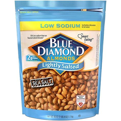 Salted Almonds, Almond Snack, Baking Nuts, Blue Diamond Almonds, Almond Nut, Snack Options, Daily Vitamins, Heart Healthy Recipes, Trail Mix