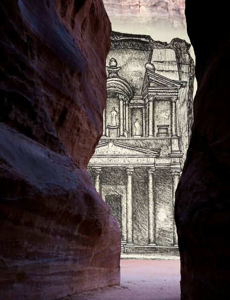 Petra Drawing, School Drawings, Jordan Art, Mom Drawing, Topography Map, Acrylic Drawing, Hollywood Art, Inspo Art, Petra Jordan