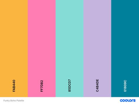 Dopamine Color Palette, Boho Palette, Bright Color Pallets, Dreamy Colors, Neon Colour Palette, Turquoise Color Palette, Color Design Inspiration, Botanical Flower Art, Hex Color Palette