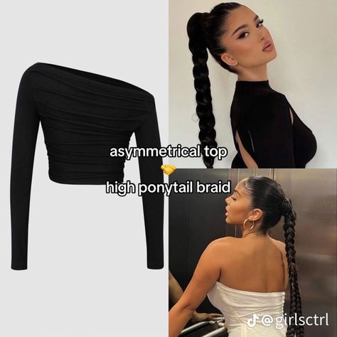 For the girlies 😜 High Ponytail Braid, Top Hairstyles, High Ponytails, Braided Ponytail, Asymmetrical Tops, Hair Looks, Hair Inspo, Braided Hairstyles, Long Hair