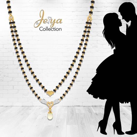 "Lets bind our love together!!" Grab the amazing double layered The Moh Gold Mangalsutra from Jeiya Collection by PC Jeweller and avail a… Mangalsutra Designs Double Chain, Double Layer Mangalsutra Designs, Magalasutra Designs Gold Heavy, Muhurat Mani Mangalsutra, Yami Gautam Mangalsutra, Gold Mangalsutra, Traditional Jewellery, Wedding Outfit Men, Traditional Jewelry