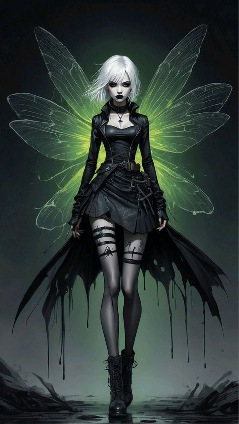 Fae People, Dark Fey, Mystical Creatures Mythology, Dark Faerie, Emo Fairy, Fairy Wings Costume, Evil Fairy, Male Fairy, Fairy Drawings