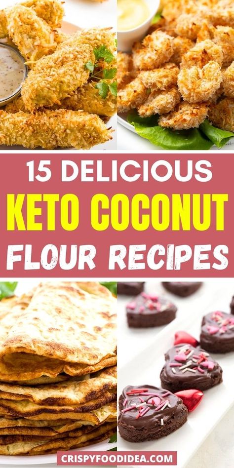 These easy and tasty keto coconut flour recipes are quick to prepare at home with few ingredients and perfect for meal prep or snacks. Keto Dessert Recipes With Coconut Flour, Uses For Coconut Flour, Keto Recipes Using Coconut Flour, Keto Coconut Flour Recipes, Recipes Using Coconut Flour, Roasted Shrimp Recipes, Coconut Baking, Eating Keto, Flour Substitute