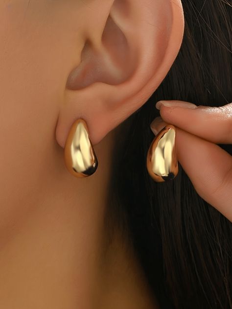 1 Pair Of Classic Fashion Women's Teardrop Earrings, Daily Wear And Holiday Accessories, Suitable Girls Jewelry Gifts Gold Fashionable   Zinc Alloy     Women Fashion Jewelry, size features are:Bust: ,Length: ,Sleeve Length: Lulu Outfits, Holiday Accessories, Earrings Classic, Daily Jewelry, Golden Earrings, Classic Style Women, Watches Women Fashion, Girls Jewelry, Beaded Pendant