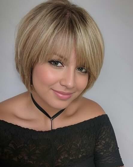 Amazon.com: Short Bob Hairstyles: Beauty & Personal Care Blond Highlights Bob, Bob Wigs For White Women, Blonde Highlights Bob Haircut, Blonde Short Pixie, Fringe Bob Haircut, Blonde Highlights Bob, Highlights Bob, Blond Highlights, Wigs For White Women