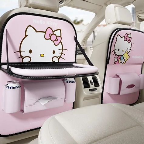 Sanrio Hello Kitty Car Backseat Organizer Rear Row Children Seat Back Hanging Storage Bag Shelf Garbage Can Trash Organiser - AliExpress Car Backseat Decor, Hello Kitty Car Interior Aesthetic, Backseat Car Decor, Hello Kitty Aesthetic Car, Backseat Bed, Car Backseat Aesthetic, Sanrio Car, Kuromi Car Decor, Sanrio Car Interior