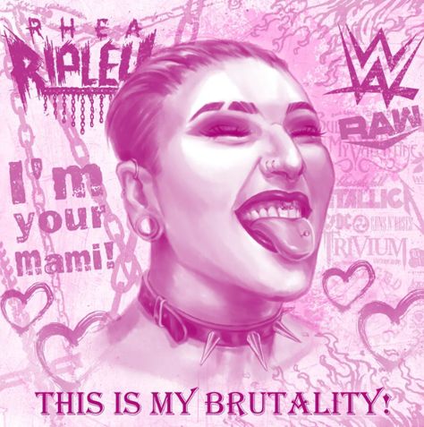 Wwe Rhea Ripley Fan Art, Rhea Ripley Drawing, Rhea Ripley Tattoo, Rhea Ripley Edit, Rhea Ripley Fan Art, Wwe Nails, Wwe Fan Art, Rhea Ripley Wallpaper, Mini Sketch