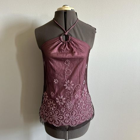 Womens 90s halter beaded flower tank top 

Read shop... - Depop Flower Tank Top, Top Reads, Top Halter, Purple Top, Shop Policies, Top To Bottom, Halter Top, Beautiful Outfits, Crop Top