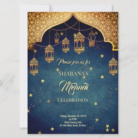 Mehndi Indian Arabian Moroccan design starry night  Zazzle Arabian Night Wedding, Hindu Wedding Invitations, Digital Invitations Wedding, Indian Wedding Invitation Cards, Arabian Night, Wedding Anniversary Invitations, Moroccan Lanterns, Indian Wedding Invitations, Night Wedding